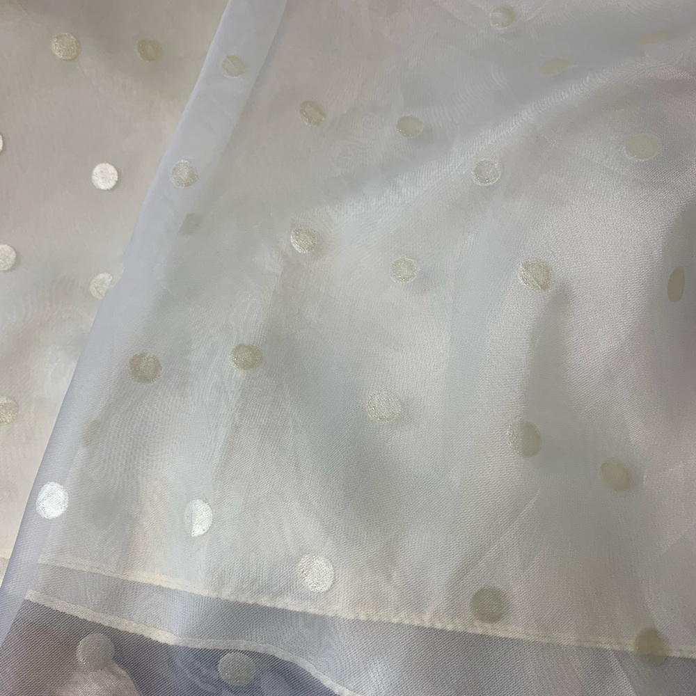 Beautiful Vintage 70s Dress Belted White white dots Wedding - Picture 13 of 14